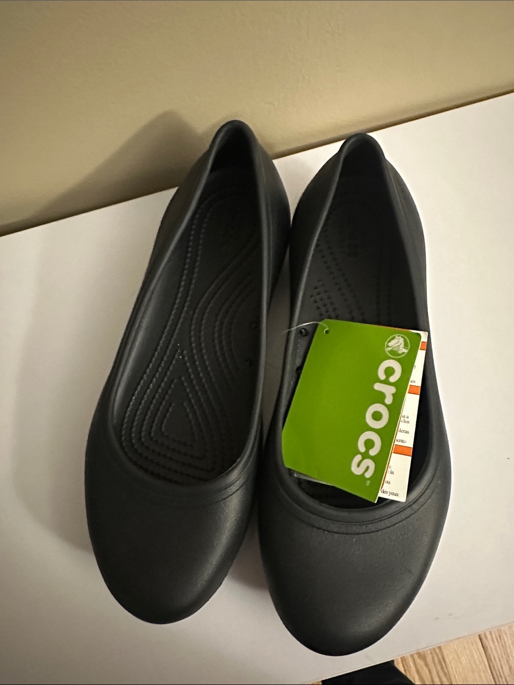 CROCS at Work.  Women's Black Slip-On Ballet Flats